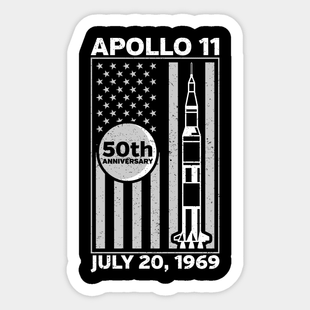 Apollo 11 Commemorative Moon Landing 50th Anniversary Sticker by RadStar